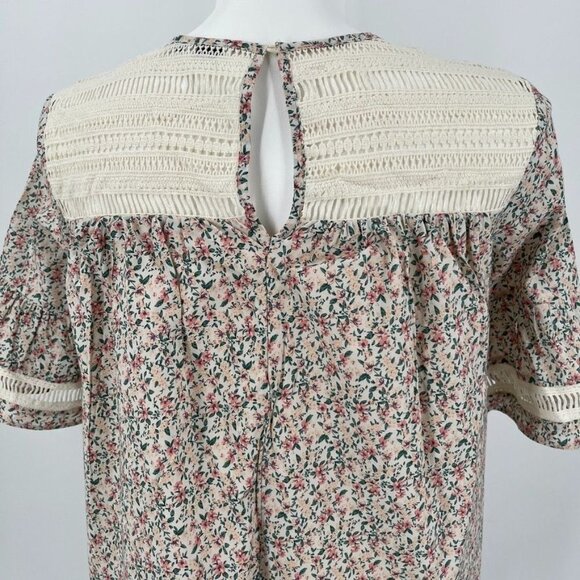 English Factory Women's Floral Lace Trim Dress Size M Shift Button Close - Picture 10 of 15